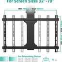 WALI Motorized Ceiling TV Mount with Remote, Electric Flip Down TV Bracket for 32 to 70 inch Flat and Curved Screen Up to 77 Lbs, Pitched Roof, Max Mounting Holes 600x400mm (FCM604), Black