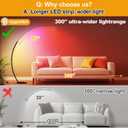 RGB Dimmable Arc Floor Lamps with 3 Color Temperatures, Ultra Bright 1800LM LED Floor Lamps for Living Room, Modern Standing Tall Lamp with Remote Control, Reading Floor Lamp for Bedroom Office