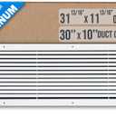 Fits 30x10 Duct Opening | Aluminum Return Air Grille by Handua | Vent Cover Grill for Sidewall and Ceiling | Rust Free | Durable Powder Coating | HVAC Cold Air Intake Grille | White