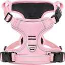 Timos Dog Harness, 3 Snap Buckles No-Pull Soft Padded Dog Vest with 2 Metal Leash Clips, Adjustable Reflective No Choke Pet Harness with Easy Control Handle for X-Small Dogs, Pale Pink, XS