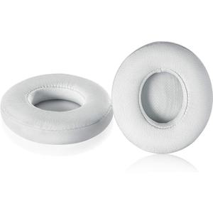 Solo 2/3 Wireless Earpads - JARMOR Replacement Protein Leather & Memory Foam Ear Cushion Cover for Beats Solo2/3 Wireless On Ear by Dr. Dre Headphones ONLY (NOT FIT SOLO 2 WIRED) - White