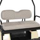 Golf Cart Rear Seat Covers Fit Club Car Precedent DS EZGO TXT RXV Yamaha Aftermarket Standard Back Seat Cushion, Faux Leather Replacement Seat Cover Adjustable Buckle No Stapler Needed(Beige)