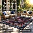Arenarug Paisley Waterproof Outdoor Rug 8x10, UV Resistant, Magenta | Machine Washable, Easy to Clean, Non Slip, Faux Linen Outdoor Carpet for Patio, Deck Balcony Backyard