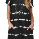 Alaster Women’s Casual Summer T Shirt Dress Loose Short Sleeve Tunic Dress with Pocket for Women, M
