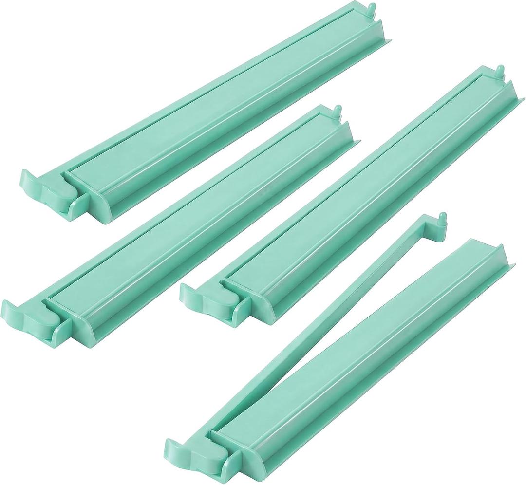 4 Pcs 18.7 Inch Acrylic Mahjong Tile Racks with Pushers for Game Night American Mahjong Racks Tile Set for Mah Jong Lovers and Beginners(Mint Green)