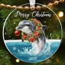 Dolphin Ornaments for Christmas Tree - Dolphin Ornament - Coastal Gifts for Women, Men - Coastal Christmas Ornaments for Tree - Acrylic Ornament 2025