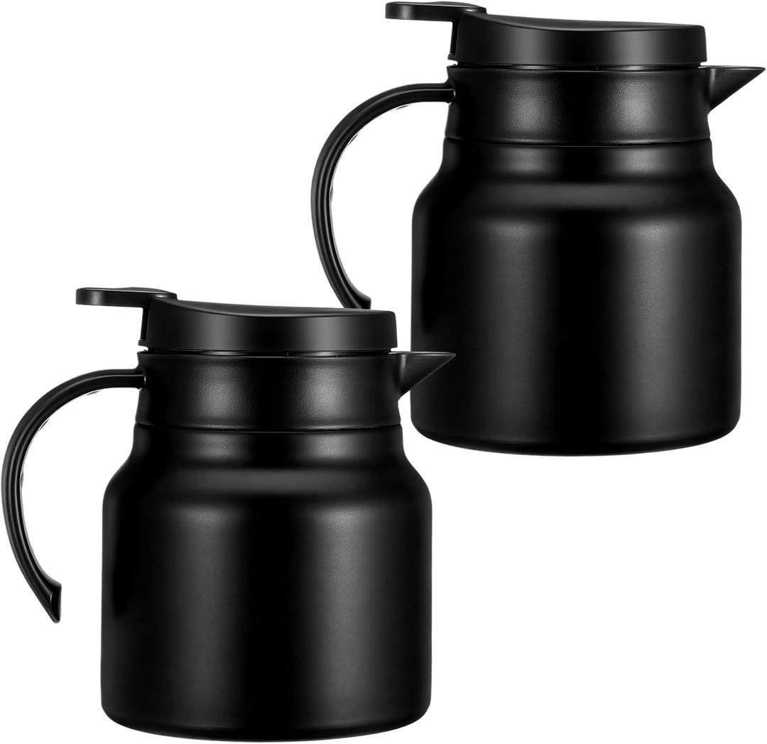 Sibba 1 Pcs Thermal Coffee Carafe, 27 OZ Insulated Coffee Carafe Thermal Stainless Steel Carafes for Keeping Hot and Cold, Double Wall Vacuum Insulated Tea Pot for Tea, Water, Milk, Beverage Dispenser