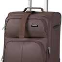 Hanke 20 Inch Softside Expandable Carry On Luggage with Spinner Wheels, Rolling Suitcase Travel Luggage with TSA Approved Luggage,Coffee
