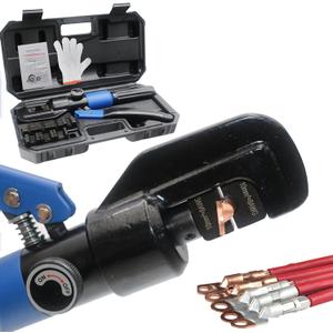10 Tons Hydraulic Wire Battery Cable Lug Terminal Crimper Crimping Tool With 9 Pairs of Dies,1/8 Wire Rope Crimping Tool