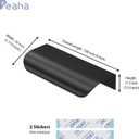 Peaha 6 Pack Black Finger Pulls for Cabinets 4in(100mm) Overall Length Adhesive Cabinet Handles Edge Pull Stick On Door Handles