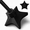 Superstar Self Standing Cane Tip has Non-Slip Heavy Duty Rubber Base to Prevent Slip, Cane Tips 3/4 inch Heavy Duty Replacement, 6-Inch Star Design for Superior Traction & Balance for Seniors (Black)
