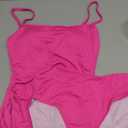 Eomenie Women's Swimsuit Tankini Tummy Control Bathing Suits Two Piece Full Coverage Slim Swim Suits with High Waisted Bottom (Medium, Hot Pink-ribbed)