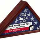 Americanflat Small Folded Flag Display Case - Fits Folded 3x5' Ceremonial Flags (Not for Burial Flag) - Silhouette Collection - Display Box for Wall or Tabletop - Mahogany