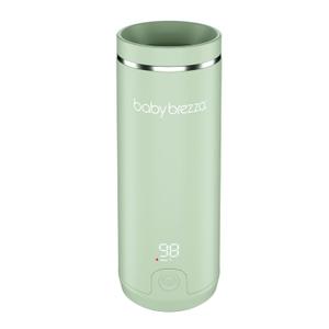 Baby Brezza SuperFast Portable Bottle Warmer 3x Faster than Others, Travel Milk Formula Warmer with 4 Temperature Settings, 9oz Capacity, USB Rechargeable, Safe & Even Heating, No Adapters, Sage Green