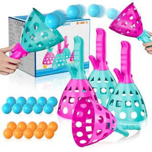 Bennol Outdoor Game Toys for Kids Boys with 20 Balls, Pop Pass Catch Ball Game Outside Toys Gifts for 3 4 5 6 7 8+ Year Old Boy Kids, Outside Outdoor Toy Gifts for Boys Ages 3-5 4-8 (Blue & Pink)