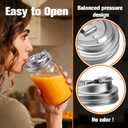 Palksky Mason Jar Drinking Lids, Stainless Steel Wide Mouth Mason Jar Sip Lid accessories, Anticracking Leak Proof Seal Flip Cap Cover Airtight Accessories for Drink,2Pack