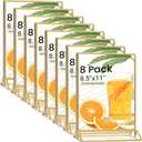 Smarpau 8 Pack Acrylic Sign Holder 8.5x11 Gold Acrylic Frame Clear Table Number Holders Picture Frames Double Sided Gold Frame for Wedding Party Decoration Restaurant Menu Home Display Stand