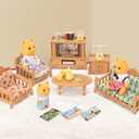 Dollhouse Furniture Set for Kids Toys Miniature Doll House Accessories Pretend Play Toys for Boys Girls & Toddlers Age 3+ with Living Room, Sofa, TV