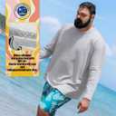 BRISIRA Mens Big and Tall UPF 50+ Sun Protection Shirts Cooling Rash Guard Long Sleeve Lightweight Quick Dry Fishing Running (Gray, XXXL)