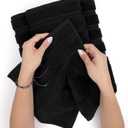 American Soft Linen Luxury 6 Piece Towel Set, 2 Bath Towels 2 Hand Towel 2 Washcloths, 600 GSM 100% Cotton Turkish Towels for Bathroom, Black Towel Sets, 54"L x 27"W, 27 x 54,16 x 28 inches and 2 Washcloths of 13 x 13