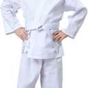 Karate Gi for Kids & Adults Lightweight Students Karate Uniform Sets with Belt for Martial Arts trainning (0, White)