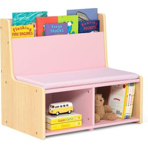 Delta Children - GapKids Reading Nook with Padded Bench - Greenguard Gold Certified, Blush Pink, 24 inches W x 15.75 inches D x 21.65 inches H