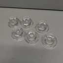 6 PCS Glass Taper Candle Holders Bulk Candlestick Holders Clear Short Tapered Candle Stick Holder Decor Set for Table Centerpiece Wedding Party Advent Christmas Home Decorations (6, Clear)