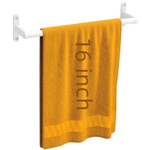 White Towel Bar 16 Inch, KLJKPA Towel Bar for Bathroom Wall Hanging Bath Towels, Stainless Steel Heavy Duty Single Towel Rod