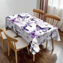 Purple Butterfly Rectangle Tablecloth Vintage Watercolor Floral Butterflies Table Cloth Dining Table Cover for Home Kitchen Restaurant Party Buffet Picnic 54 x 72 Inch