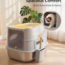 Stainless Steel Cat Litter Box with Removable Cover – Large Enclosed Litter Box with Front & Top Entry, Includes Litter Mat and Scoop for Easy Cleaning (X-Large)