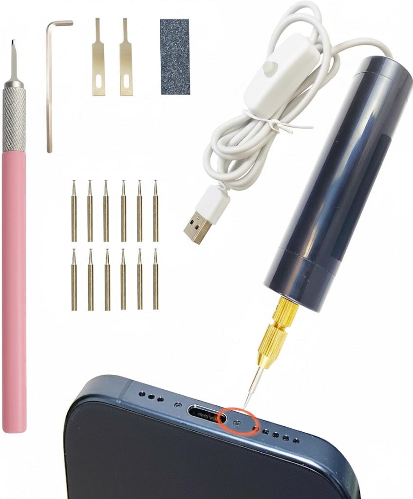 Damaged Screw Removal for iPhone, iPhone Repair Tool, Broken Screw Extractor Kit for Cell Phone,Targetting Small Screw Damaged can not Screw Out by Screwdriver, USB 5V2A Adapter Required