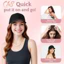 SEGO Hat Wig, Hat with Hair Attached for Women Black Baseball Cap with Hair Extensions, Long Wavy Baseball Cap Wig Adjustable Hats for Daily Party -16 Inch #12 Light Brown