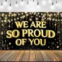 KatchOn, We Are So Proud of You Banner - 72x44 Inch, Black and Gold Congratulations Banner | Graduation Backdrop for Graduation Decorations 2026 | Graduation Banner for Grad Party Decorations