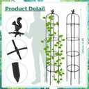 Yaocom 8 Pack 6Ft Garden Obelisk Trellis for Climbing Plants Outdoor Metal Garden Trellis Rustproof Rose Trellis Support Plant Pots Tall Tower Plant Trellis for Garden Climbing Vines Flowers, 75 inches tall, 11 inches diameter