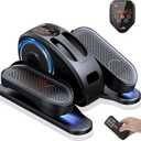 Under Desk Elliptical Machine, Mini Ellipse Leg Exerciser Electric Seated Pedal Fully Assembled Quiet Compact for Seniors Portable Stepper with Remote Control for Home (Black)