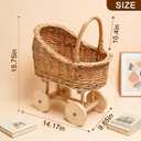 Vintage Wicker Baby Carriage DecorWoven Rattan Stroller Flower Basket Cart for Wedding Centerpieces, Baby Shower Party Supplies & Nursery Floral Arrangement Props Floral Rustic Home Decor