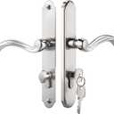 Storm Door Handle Accessory Set fit Pella Storm Door Handle Replacement Part, with Key and Lock Cylinder, Mortise Lock Not Included (Brushed Nickel)