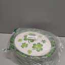 Hushee 100 Count St. Patrick's Day Oval Green Paper Plates Platter Bulk 11 x 9 Inches Party Plate Disposable Dinner Green Dessert Plates Irish Shamrock St. Patrick's Day Party Supplies Table Holiday