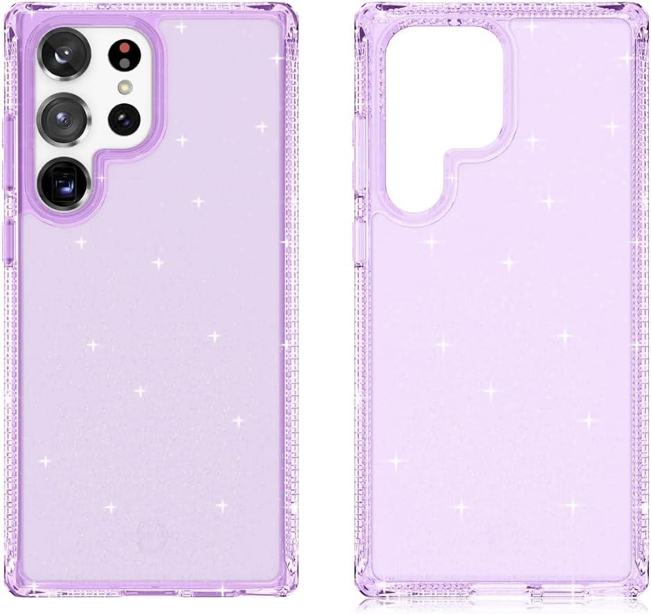 ITSKINS Hybrid R // Spark Clear Glitter Phone Case for Samsung Galaxy S23 Ultra, Slim Hybrid Case, Anti-Yellowing, Shockproof Cover Military Protective Phone Case - Light Purple ITSKINS Hybrid R // Spark Clear Glitter Phone Case for Samsung Galaxy S23 Ultra, Slim Hybrid Case, Anti-Yellowing, Shockproof Cover Military Protective Phone Case - Light Purple