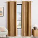 Gold Blackout Velvet Curtains 120 inch Long for Bedroom Grommet Chenille Curtain Light Blocking Thermal Insulated Luxury Elegant Modern Living Room Black Out Drapes Golden Brown Home Decor 2 Panels