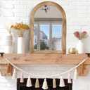 LOSOUR 2 Pack Arched Mirror, Farmhouse Decor Solid Wood Frame Bathroom Mirrors, Vintage Mirror for Bathroom, Living Room,Bedroom, Entryway, Hallway,Foyer (Brown, 2 Pack-36" x 24")