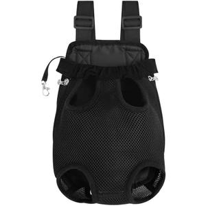 Pet Carrier Backpack - Adjustable Pet Front Cat Dog Carrier Backpack Travel Bag,Legs Out,Easy-Fit for Traveling Hiking Camping for Small Medium Dogs (Black, Large)