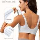 Wireless Bra Women Seamless Push Up Support Comfort V Neck Full Coverage Sleep T-Shirt Everyday Bras (Large)