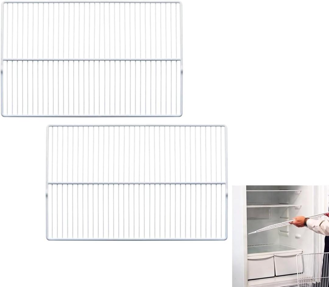 240360908 Refrigerator Wire Shelf 25 1/2 X 16 1/3 Inch Compatible with Frigidaire Kenmore Foreverpro 240360901 240360905 3189137 AP5805565 EAP9492365, 2 Pack