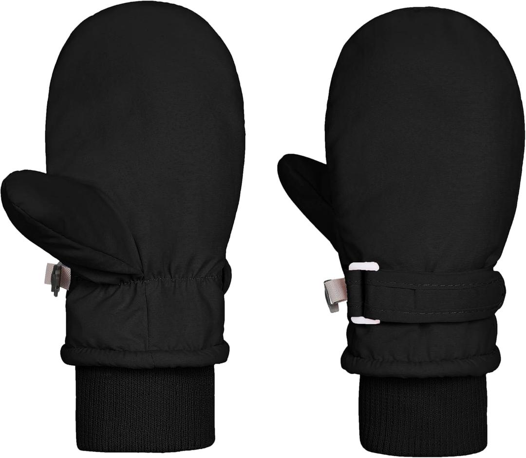 Urban Virgin Toddler Waterproof Outdoor Infant Mittens Baby Winter Gloves Dino Cuffed Warm Fleeced Kids Ski Gloves For Teens (S (3Months-3T))