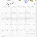 6 x 2025 Wall Calendar, Cabbrix Large Wall Calendar 2025-2026, 22 3/4" x 14 3/4", Calendar from Now to July 2026,Monthly Calendar Perfect for Organizing & Planning, Floral Design