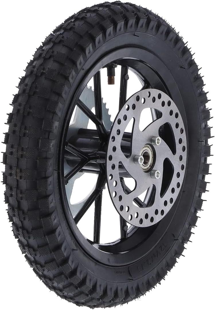 Pocket Bike Rear Wheel - 12.5 x 2.75in - Compatible with Coolster 49cc 2 Stroke Mini Dirt Bike QG50 - Rear Back Wheel Tire Replacement