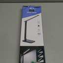 LED Desk Lamp for Home Office, 3 Levels Dimmable Desk Light with USB Charging Port, Small Study Lamp, Reading Light for Table, Black, 5000K