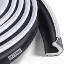 Extra Long Kerf Weather Stripping Door Seal for Large Gaps and Easy Installation (19.7FT, Black)
