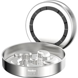 Slow Feeder Dog Bowl, Double Wall Food-Grade Stainless Steel, Heavy Duty with Non-Slip Rubber Base, 2.5Cups Capacity for Medium Large Dogs to Slow Down Eating